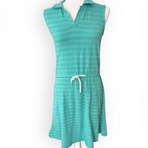 Talbots T by Talbots Green Sleeveless Drawstring Waist Dress Size XS